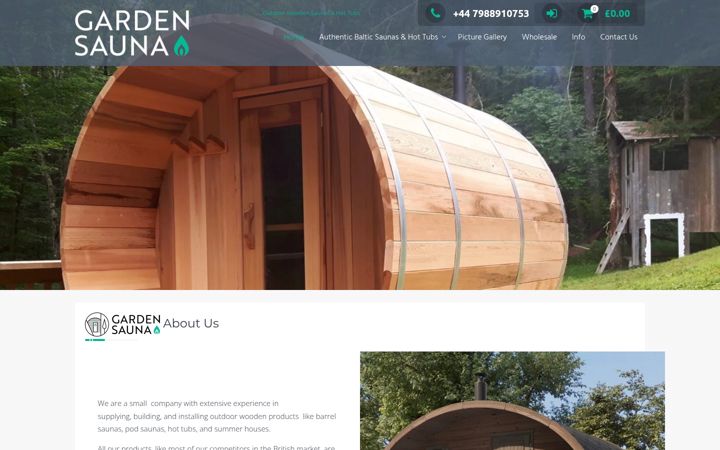 Screenshot of gardensauna.co.uk