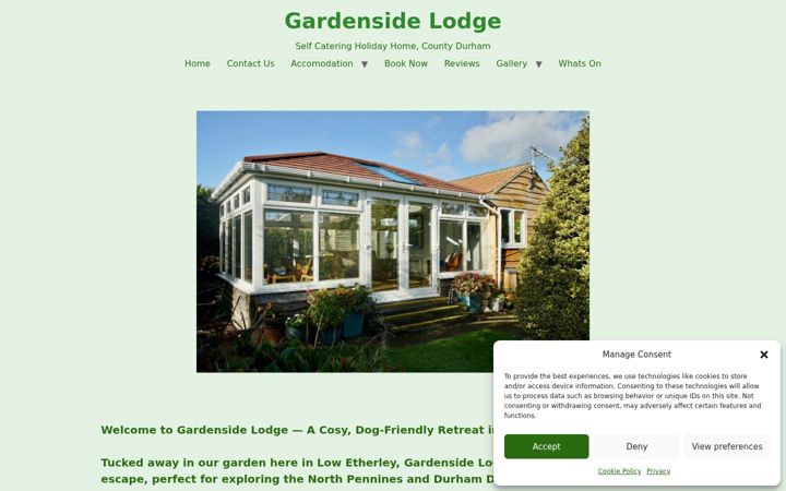 Screenshot of gardensidelodge.co.uk