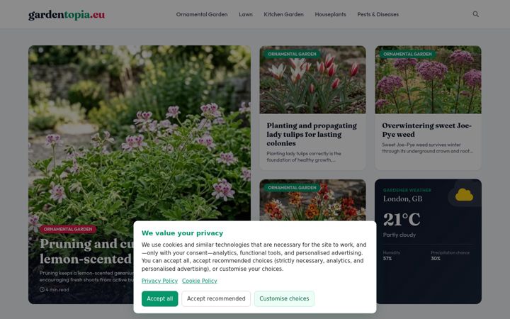 Screenshot of gardentopia.eu