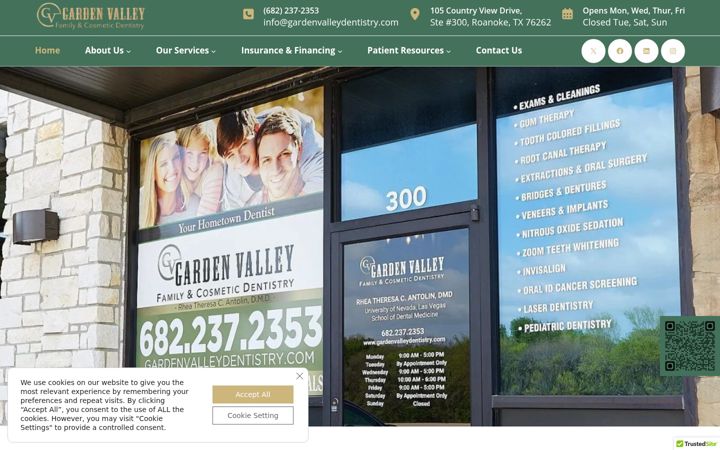 Screenshot of gardenvalleydentistry.com