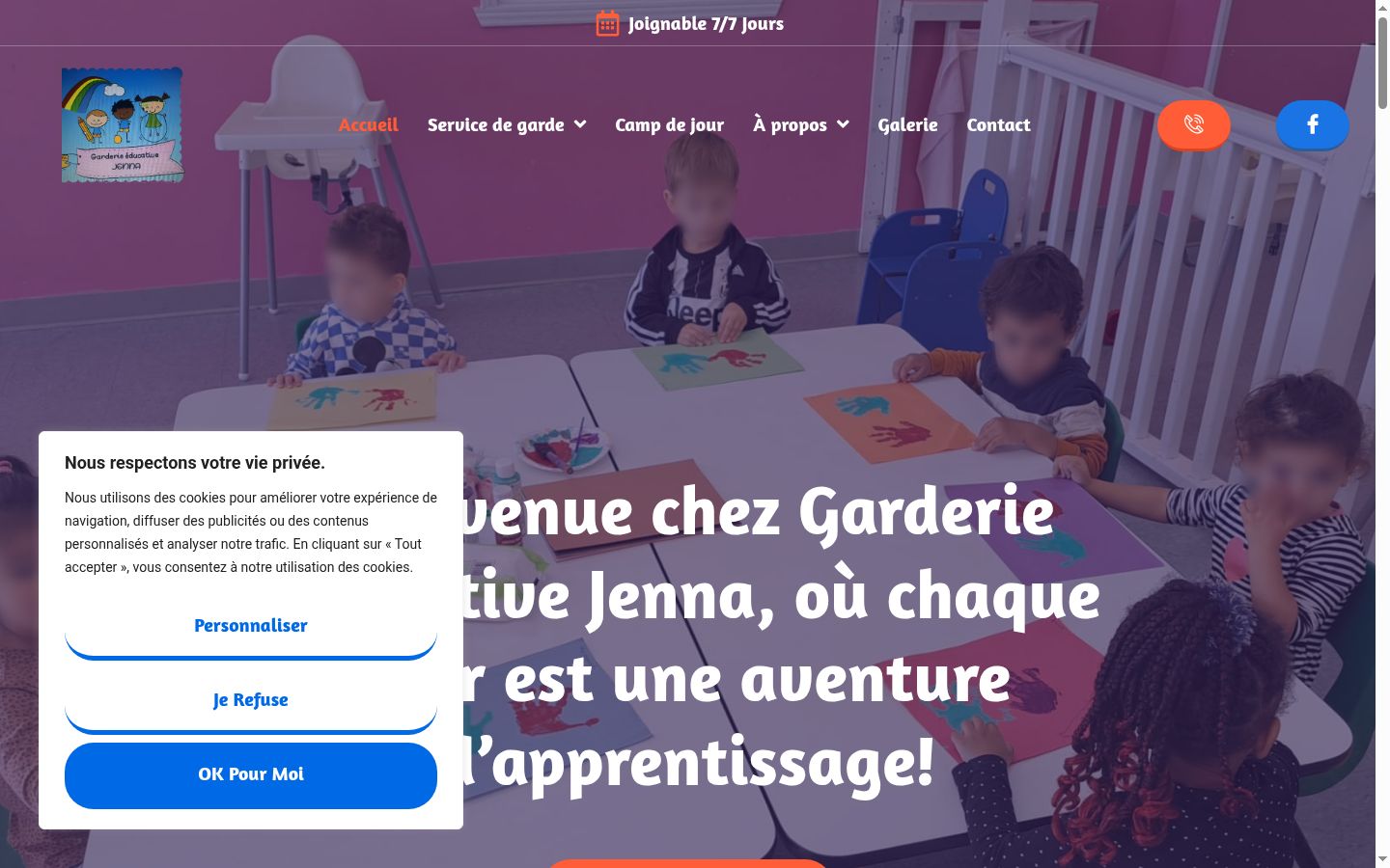 Captura de ecrã do banner de consentimento apresentado antes de qualquer interação