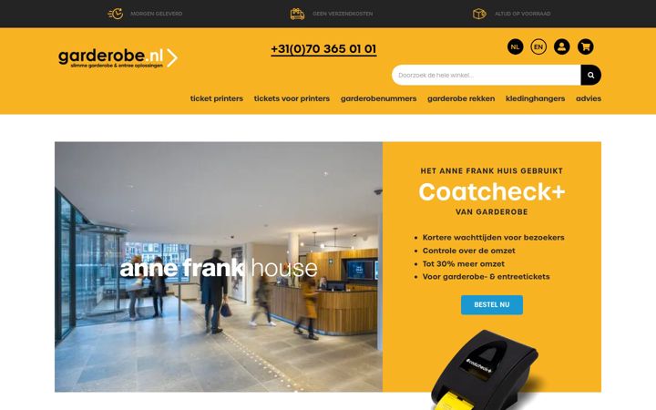 Screenshot of garderobe.nl