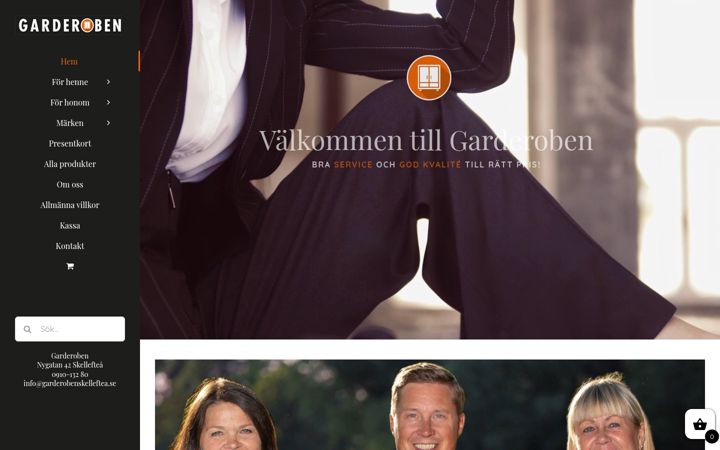 Screenshot of garderobenskelleftea.se