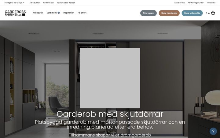 Screenshot of garderobsfabriken.se