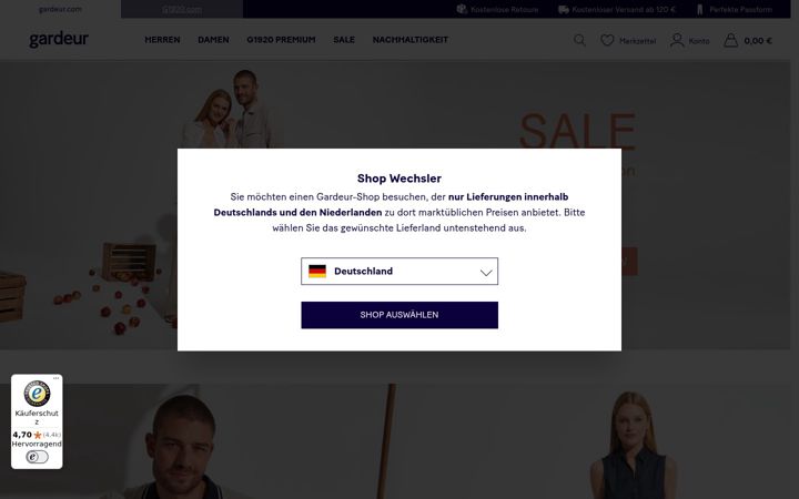 Screenshot of gardeur.com