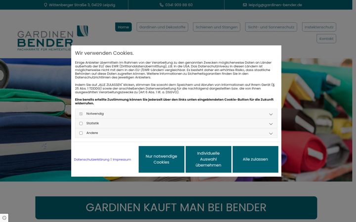 Ekrānuzņēmums no gardinen-bender.de