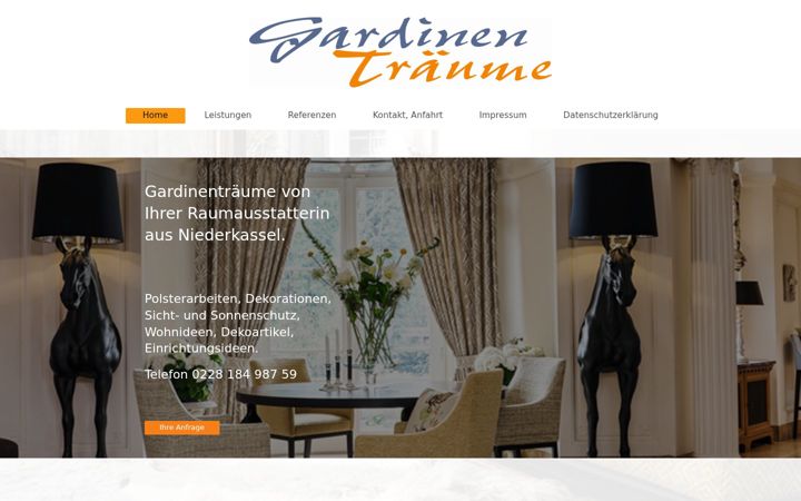Screenshot of gardinentraeume.de