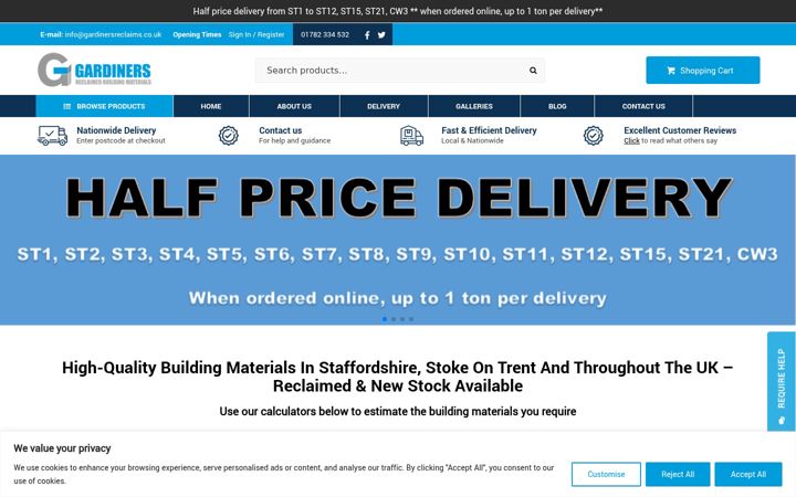 Screenshot of gardinersreclaims.co.uk