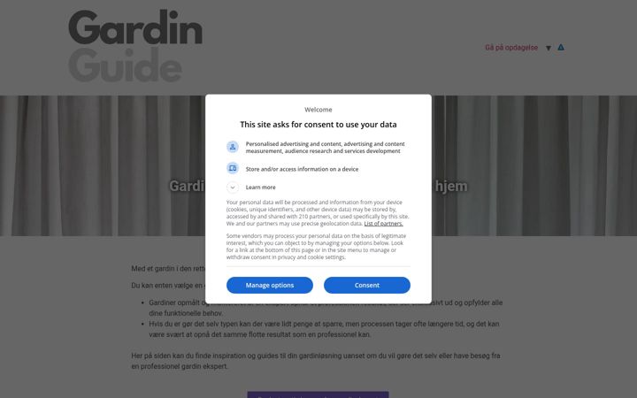 Screenshot of gardinguide.dk