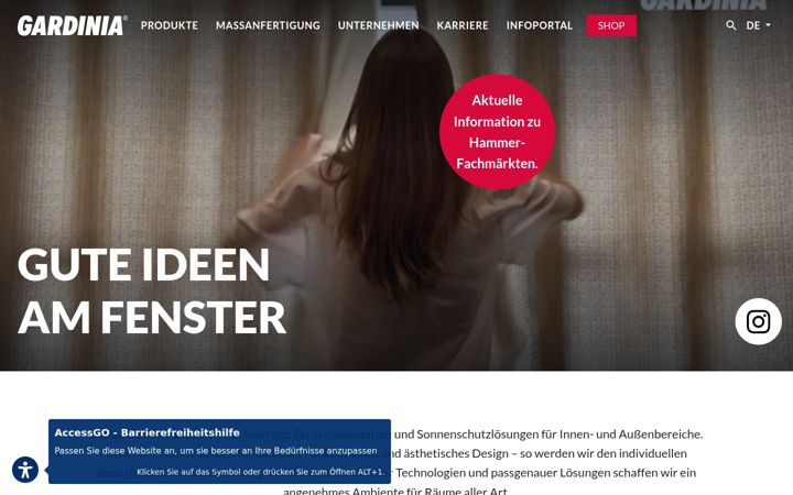 Screenshot of gardinia.de