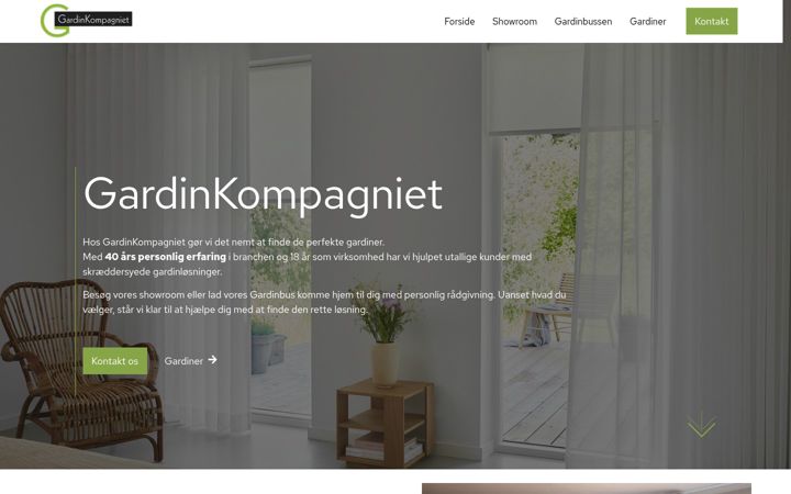Screenshot of gardinkompagniet.dk