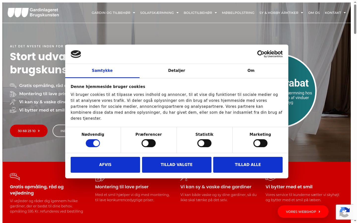 Screenshot of the consent banner shown before any interaction