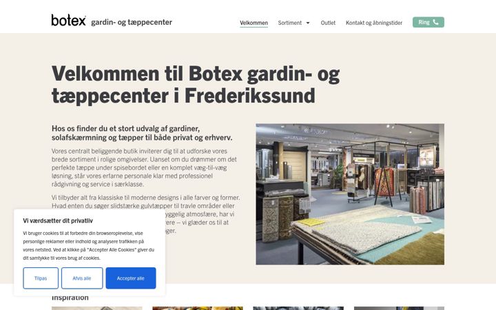 Screenshot of gardinogtaeppecenter.dk