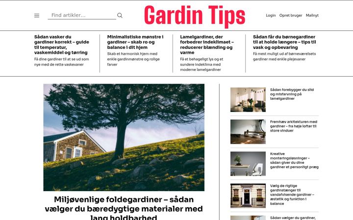 Screenshot of gardintips.dk