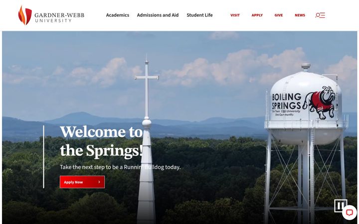 Screenshot of gardner-webb.edu