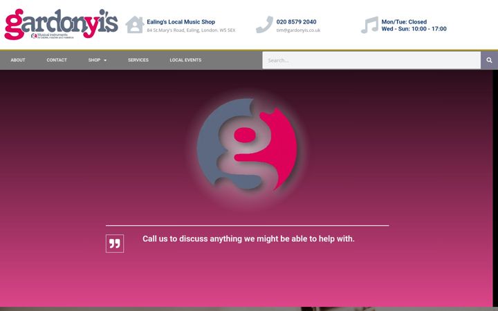 Screenshot of gardonyis.co.uk