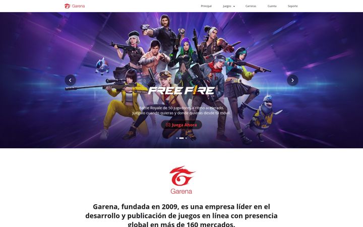Screenshot of garena.mx