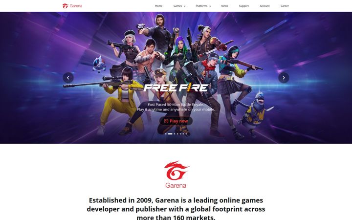 Screenshot of garena.sg