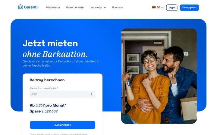 Screenshot of garentii.de
