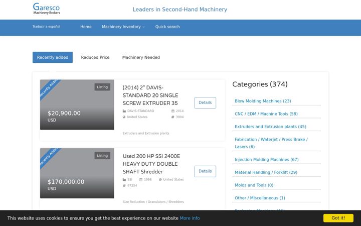 Screenshot of garesco.com