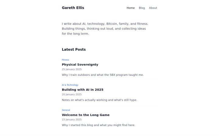 Screenshot of garethellis.me