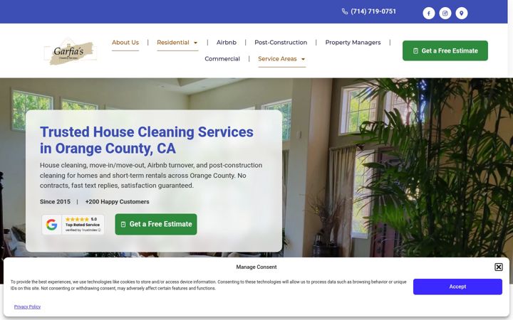 Screenshot of garfiascleaningservices.com