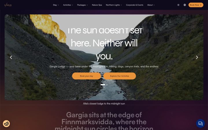 Screenshot of gargialodge.no