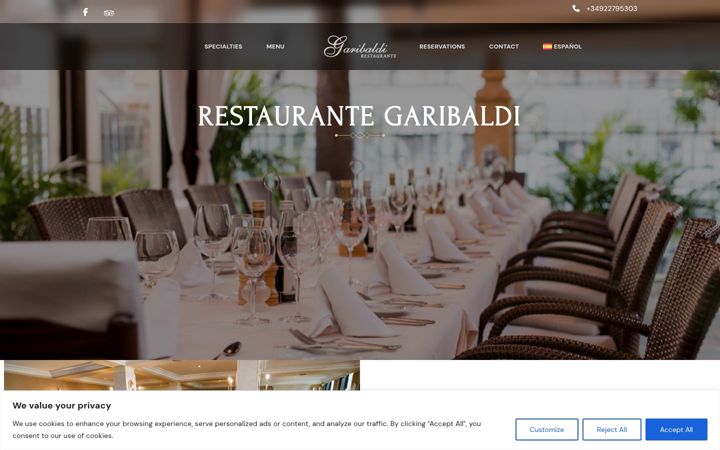 Screenshot of garibalditenerife.com