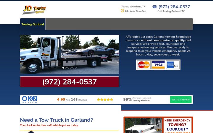 Screenshot of garlandtowing.net