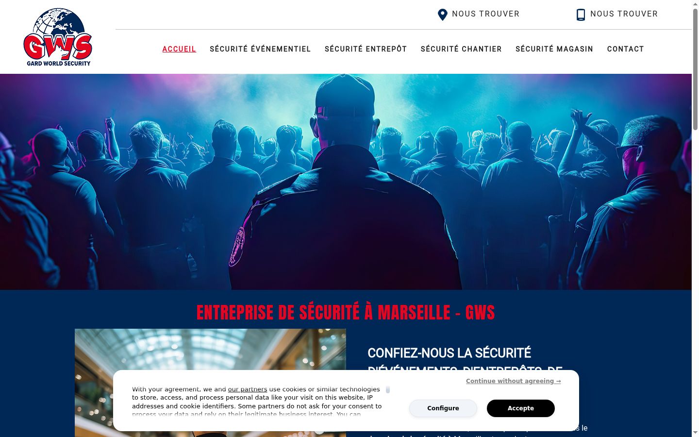 Captura de pantalla del banner de consentimiento mostrado antes de cualquier interacción