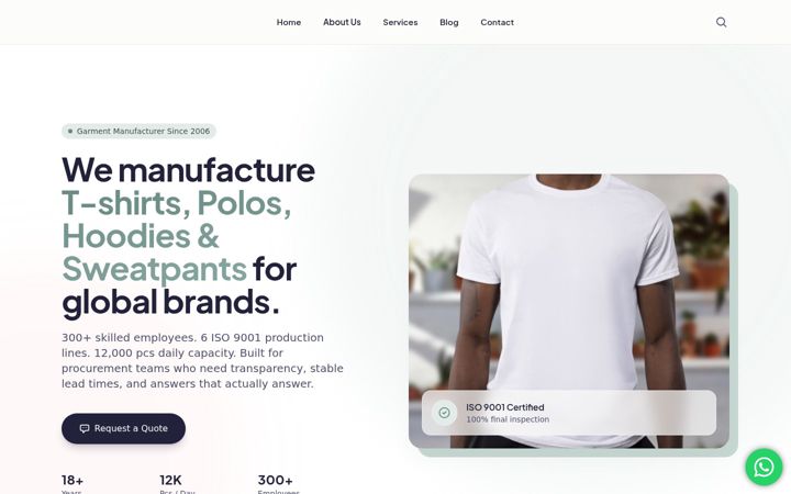 Screenshot of garmentown.com