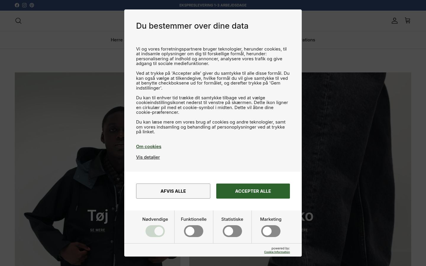 Capture d'écran de la bannière de consentement affichée avant toute interaction