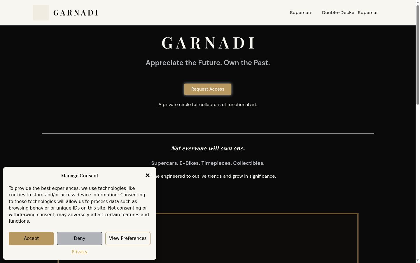 Screenshot of the consent banner shown before any interaction