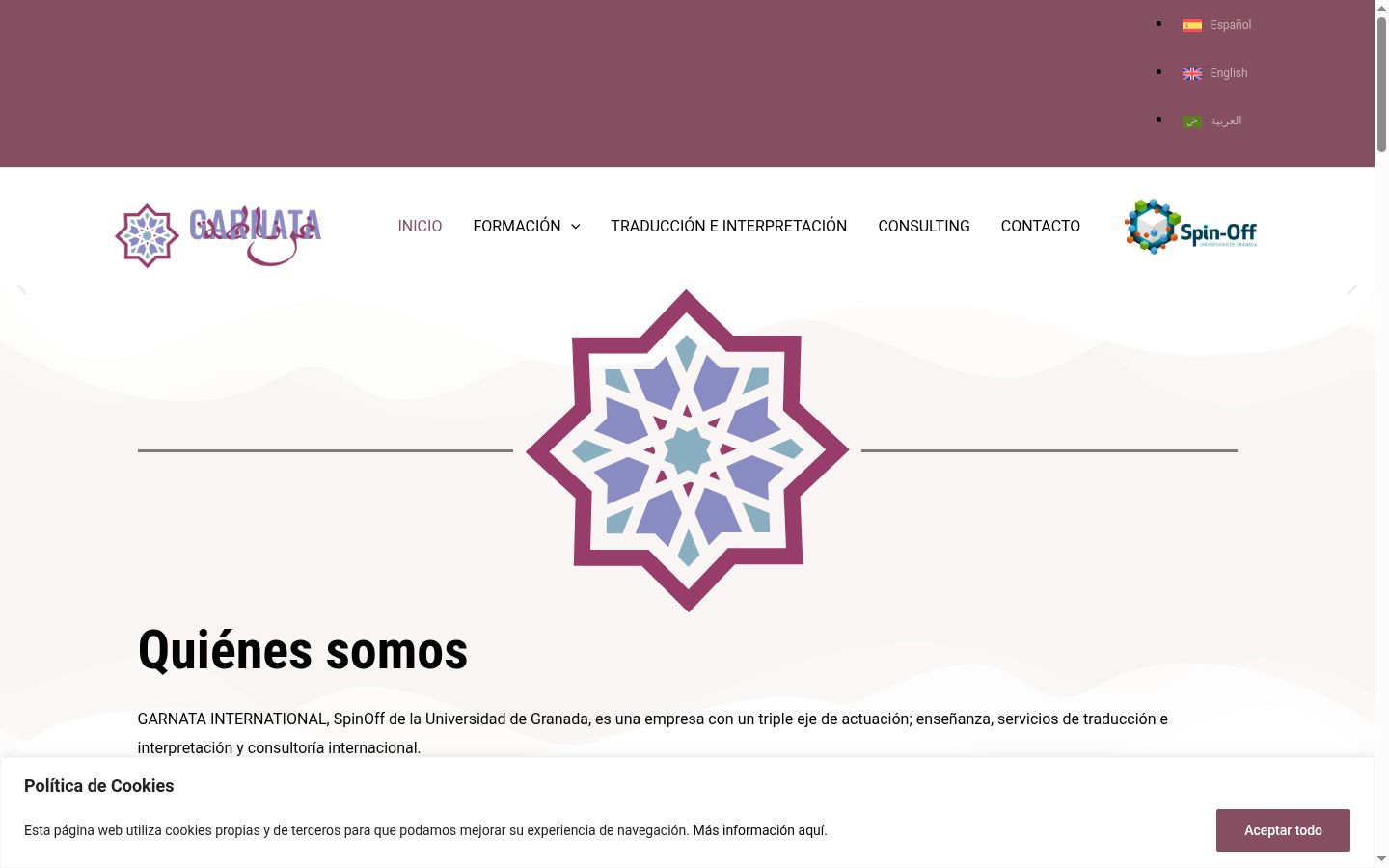 Screenshot of the consent banner shown before any interaction