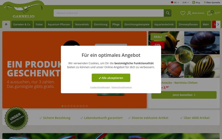 Screenshot of garnelio.com