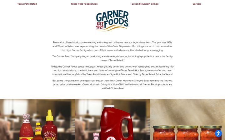 Screenshot of garnerfoods.com