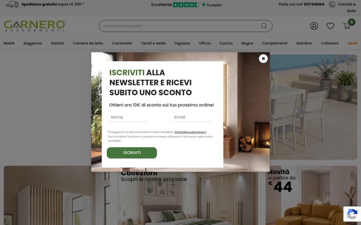 Posnetek zaslona garneroarredamenti.com