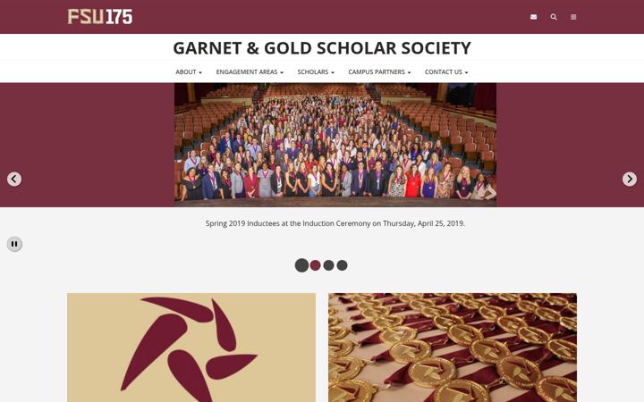 Screenshot of garnetandgoldscholar.fsu.edu
