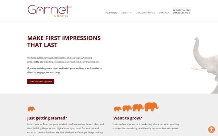 Screenshot of garnetcreative.com