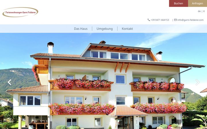 Screenshot of garni-felderer.com