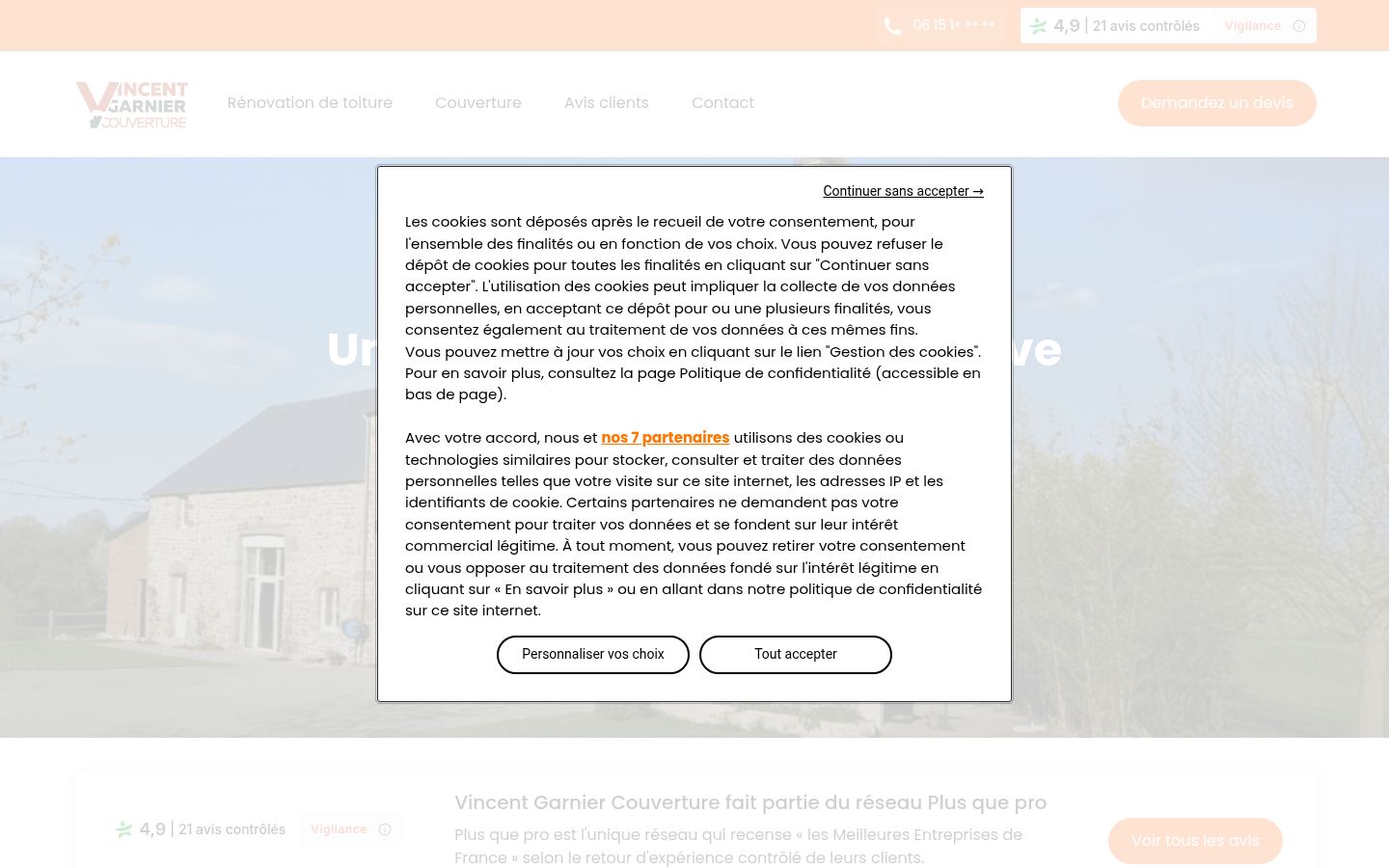 Screenshot tal-banner tal-kunsens muri qabel kwalunkwe interazzjoni