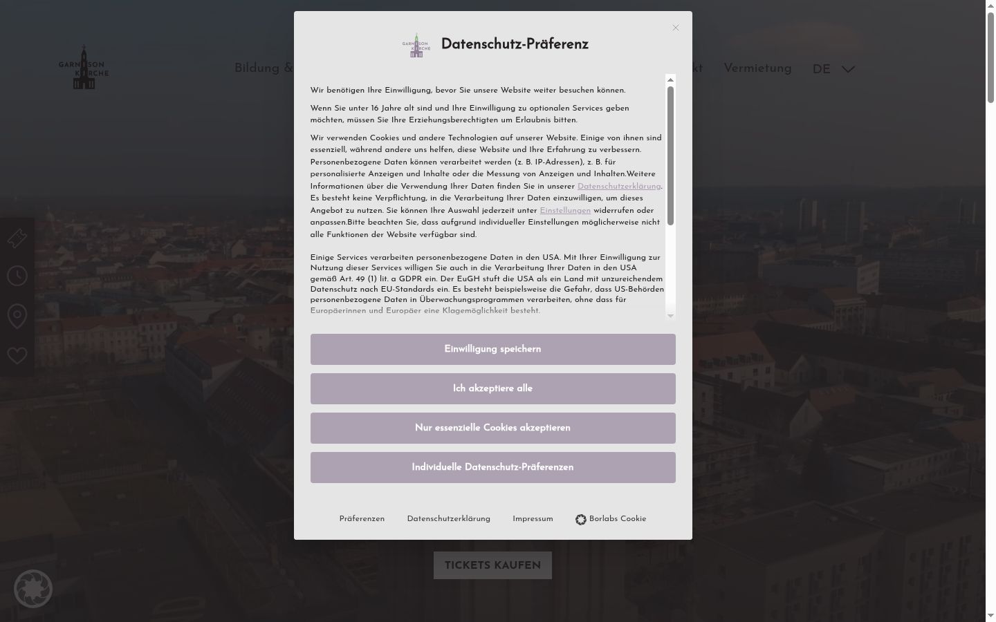 Zrzut ekranu banera zgody wyświetlanego przed jakąkolwiek interakcją
