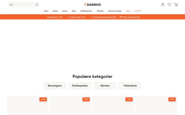 Screenshot of garnius.no