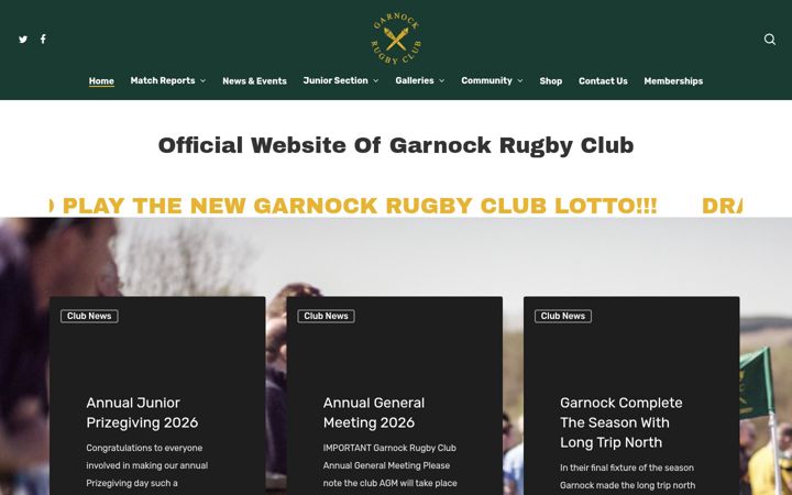 Screenshot of garnockrugbyclub.com