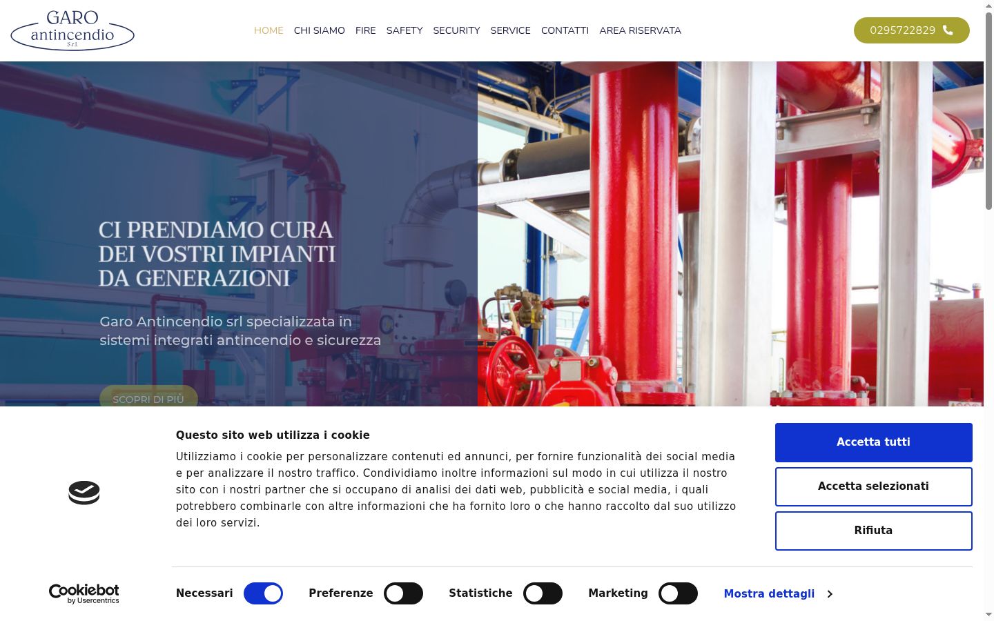 Screenshot del banner di consenso mostrato prima di qualsiasi interazione