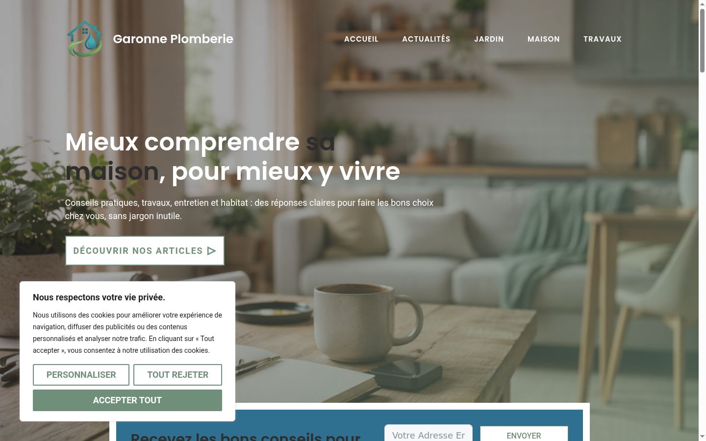 Screenshot del banner di consenso mostrato prima di qualsiasi interazione
