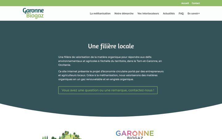 Screenshot of garonnebiogaz.fr