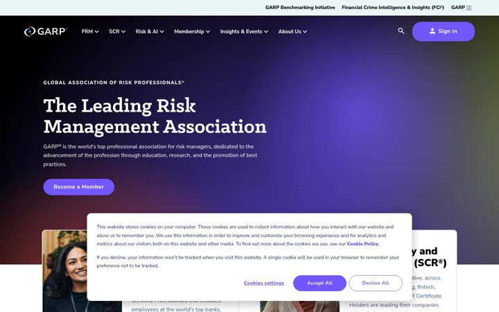 Screenshot of garp.org