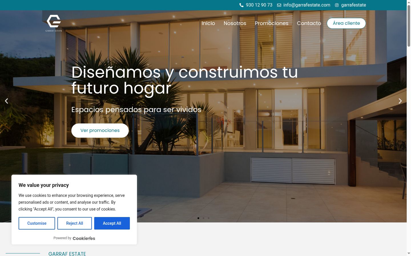 Screenshot of the consent banner shown before any interaction