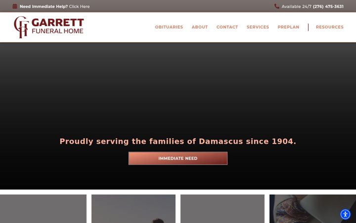 Screenshot of garrettfuneralhome.com